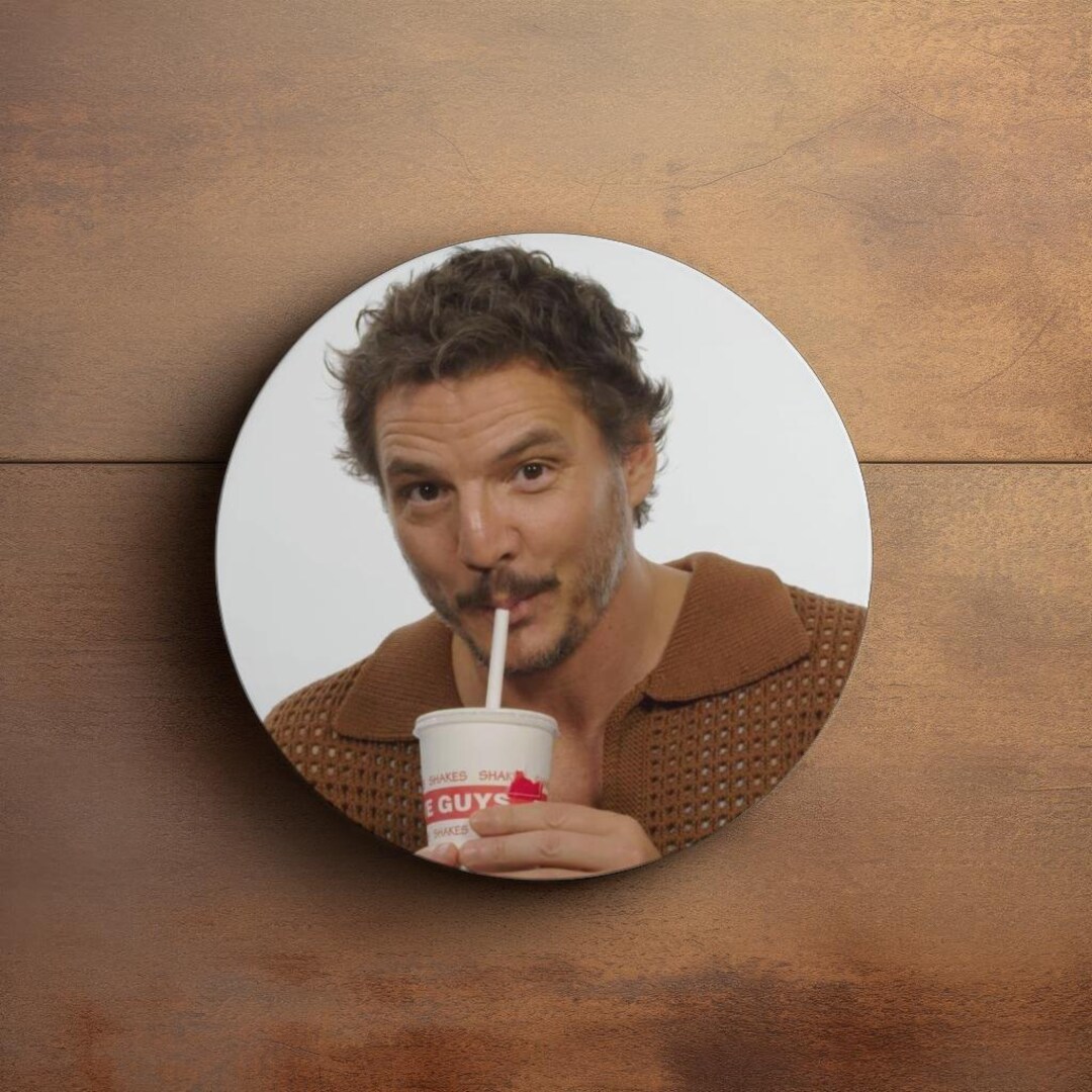 Pedro Pascal Eating Ceramic Coaster - Etsy