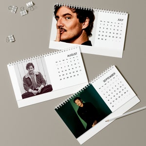 Pedro Pascal Desk Calendar (2025 grid)