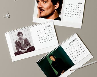 Pedro Pascal Desk Calendar (2025 grid)