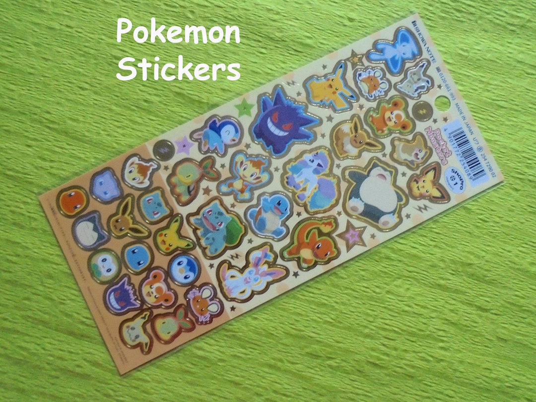Pocket Monster Shiny Kira Kira Stickers Pikachu, Eevee, Pichu, Piplup
