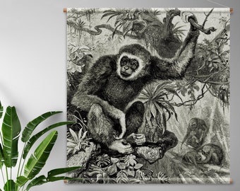 Gibbon Monkey Jungle Wall Hanging