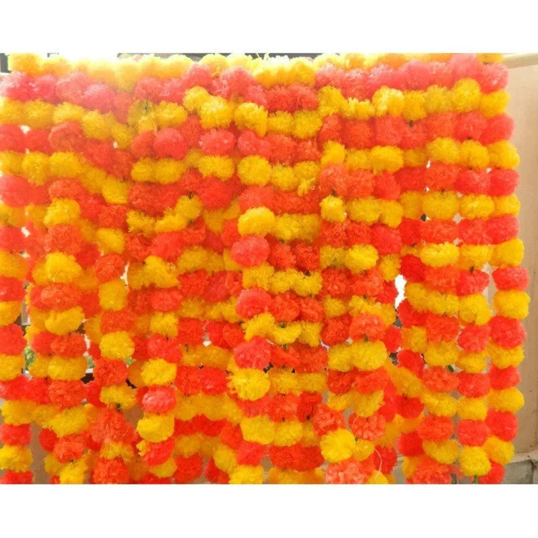 Lot of Artificial Marigold Flower Garlands Vine Wedding Indian Etsy