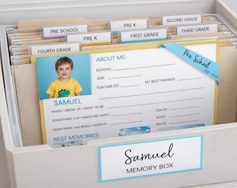 Editable School Memory Keepsake Page Printable (Digital Download), Kids Keepsake Box Starter Kit.