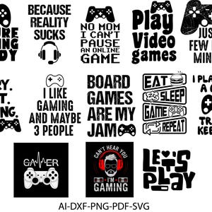 Pacchetto SVG per giocatori, Divertente giocatore SVG, Giocatore in formato SVG, Videogiochi in formato SVG, Controller di gioco in formato SVG, Play Station SVG, File di taglio per Cricut