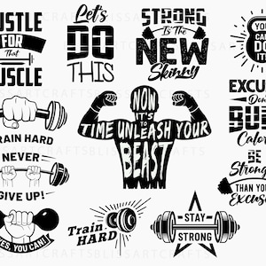Bundle in formato SVG di palestra, bundle PNG di palestra, clipart di palestra, file di taglio in formato SVG di palestra Cricut, Svg con bilanciere, allenamento in formato Svg, silhouette di palestra, Svg di fitness, Crossfit Svg.