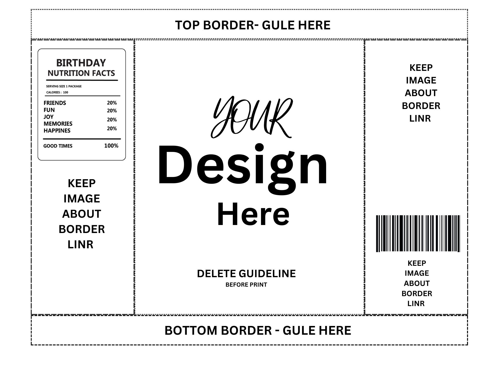 Chip Bag Template, Blank Chip Bag, Chip Bag Template Canva Editable