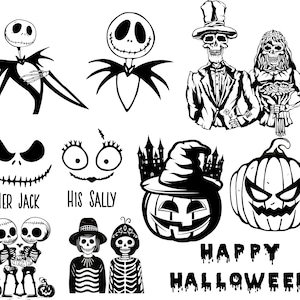 Jack und Sally SVG: Halloween Cut File Bundle (Digitaler Download)