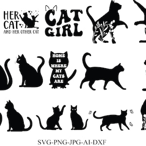 Cat Silhouette svg,Cat Vector Design, Cat SVG Bundle, Cat Silhouette bundle cut file,Cut File Cricut, Silhouette, Cat Shapes Clip Art Bundle
