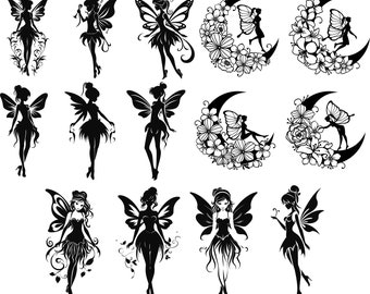 Fairy Silhouette SVG Bundle: Cricut Cut Files (Digital Download)