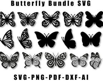 Butterfly SVG Bundle: Layered Cut Files for Cricut, Silhouette (Digital Download)