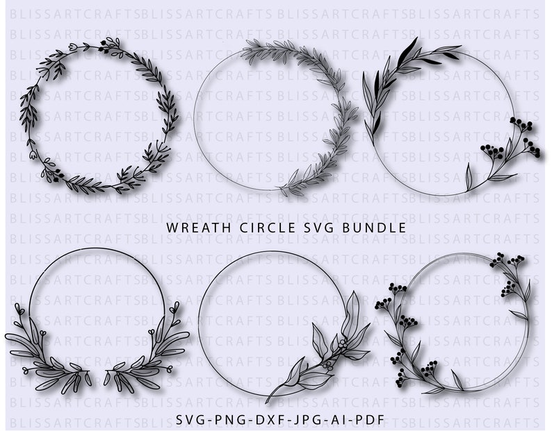 Wreath Svg Bundle Floral Wreath Bundle Laurel Wreath Svg Flower Svg ...