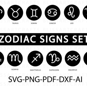 Sterrenbeeld SVG, Celestial Star Sign SVG, Zodiac Constellation SVG, sterrenbeelden SVG-bundel, horoscoop SVG-bundel, clipart png, horoscoop cadeau