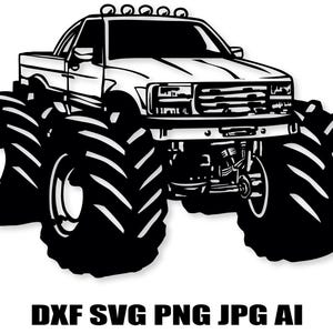 Vecteur de Monster Truck, lot de Monster Truck Svg, camion Svg, vecteur de Monster Truck, chemise de monster truck, voiture svg, Silhouette Svg tout-terrain