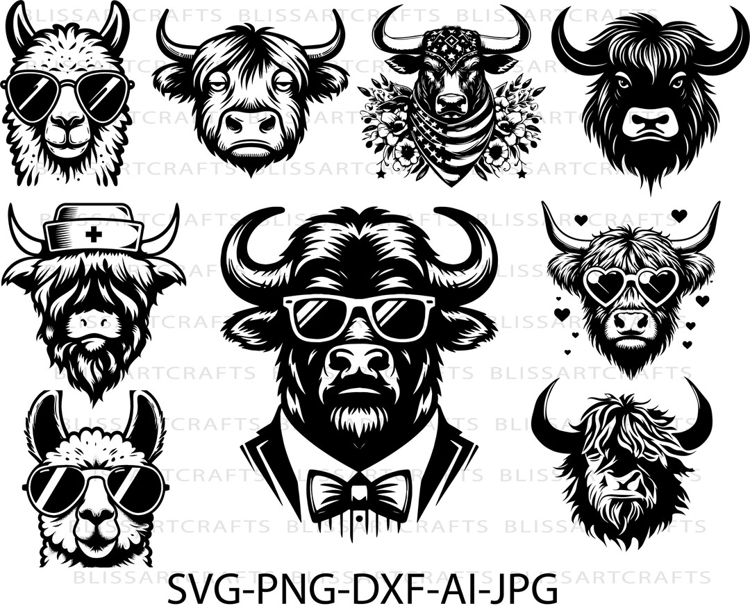 Highland Cow, Baby Cow Svg, Cow Head Svg, Highland Cow Clipart, Cow