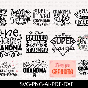 Paquete de abuela svg / bendita abuela svg / abuelos svg / día de la madre SVG / nana svg