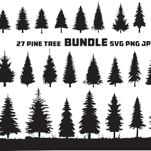 Pacchetto SVG di pino, Pino Svg, Albero Svg, Pino Cricut Silhouette Forest Tree svg, Palma svg, Silhouette di albero, Download immediato