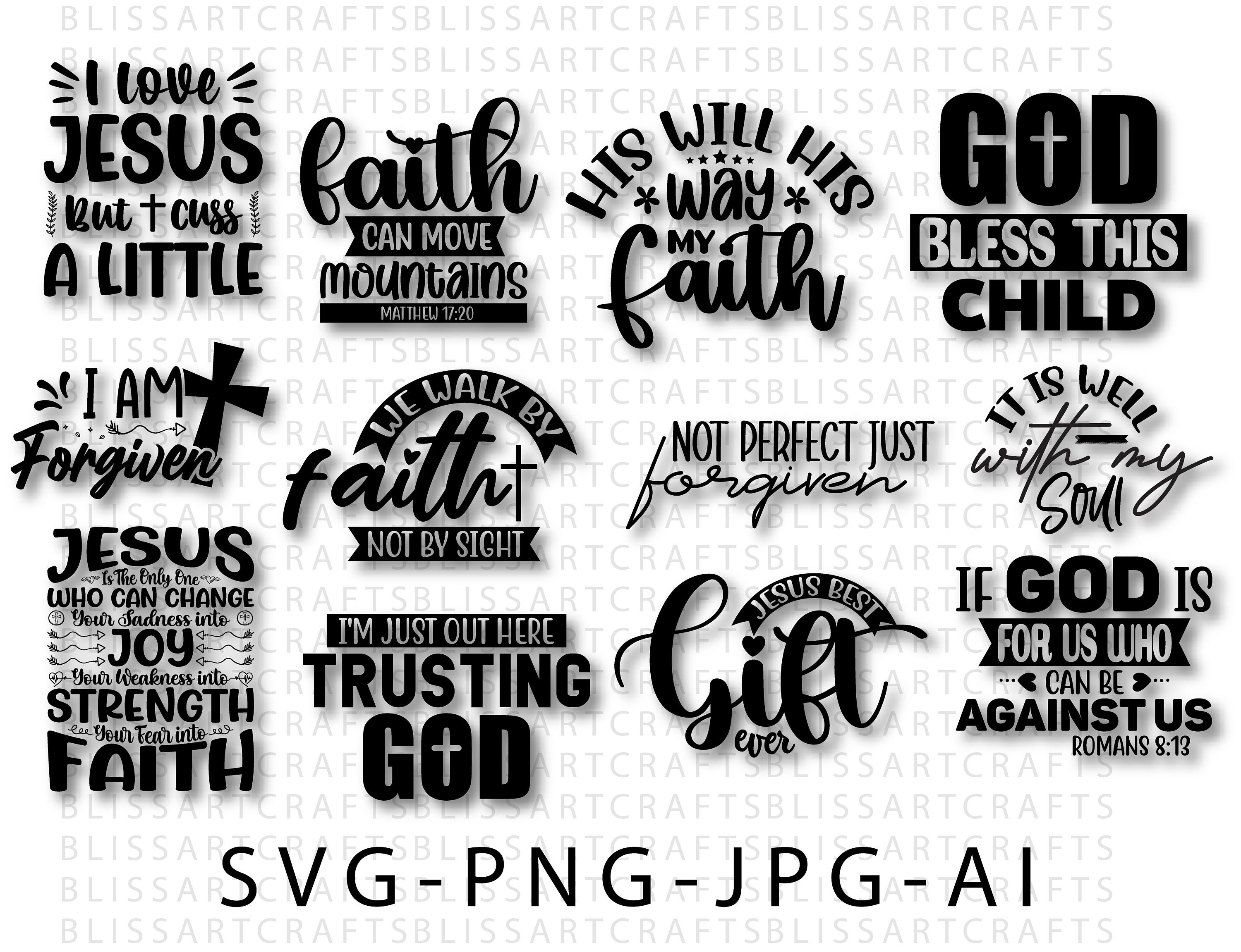 Christian SVG Bundle: Bible Verse Cut Files for Cricut (digital ...