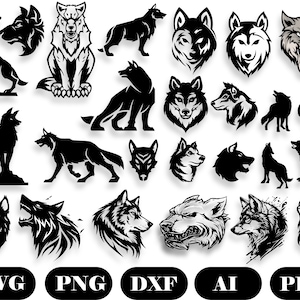 Wolf SVG file | cut file for cricut | printable png| SVG