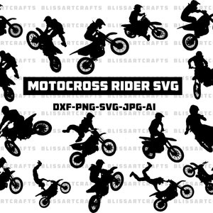 Motocross-Svg, Dirt Bike-Clipart, Dirt Bike-Schnittdatei, Motorrad-Svg, Biker-Svg, Dirt Bike Racing Cricut-Schnittdatei, Motocross-Fahrer-Svg-Png