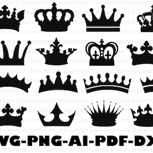 Fichier SVG couronne royale, roi couronne SVG, reine couronne SVG, paquet couronne, paquet png couronne, princesse diadème Svg