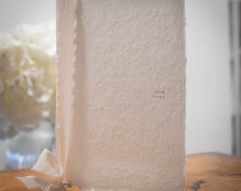 Classic Foil Wedding Vow Book | Hand Made, Natural Paper