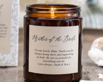 Personalised Mother of the Bride Candle | Thoughtful, Unique, Personalised Wedding Gift for Mother of the Bride