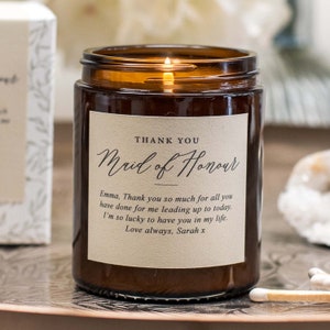 Personalised Maid of Honour Candle | Thoughtful, Unique, Personalised Wedding Gift for Maid of Honour