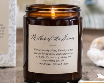 Personalised Mother of the Groom Candle | Thoughtful, Unique, Personalised Wedding Gift for Mother of the Groom