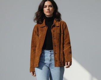 Brown Suede Trucker Jacket: Women's Western Style