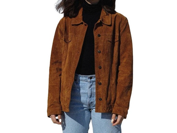 Brown Suede Trucker Jacket: Women's Western Style