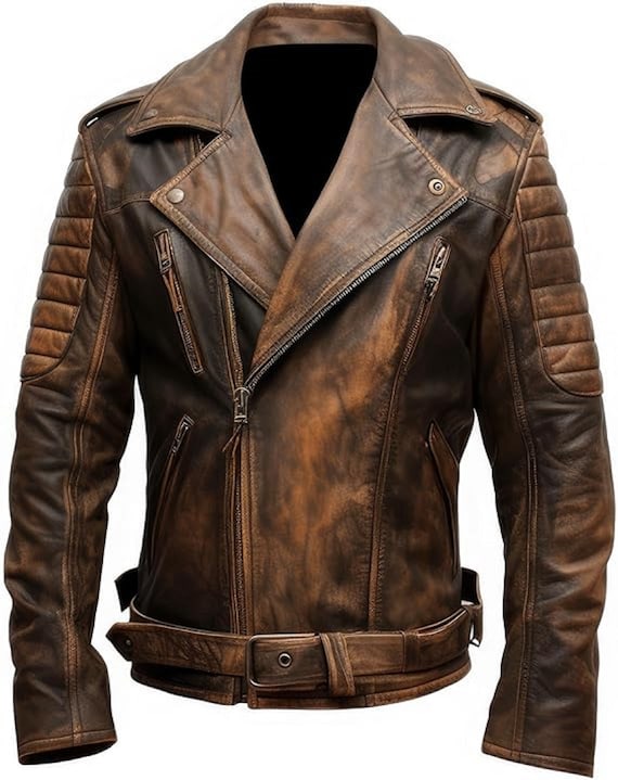 Quilted leather biker jacket mens hot sale