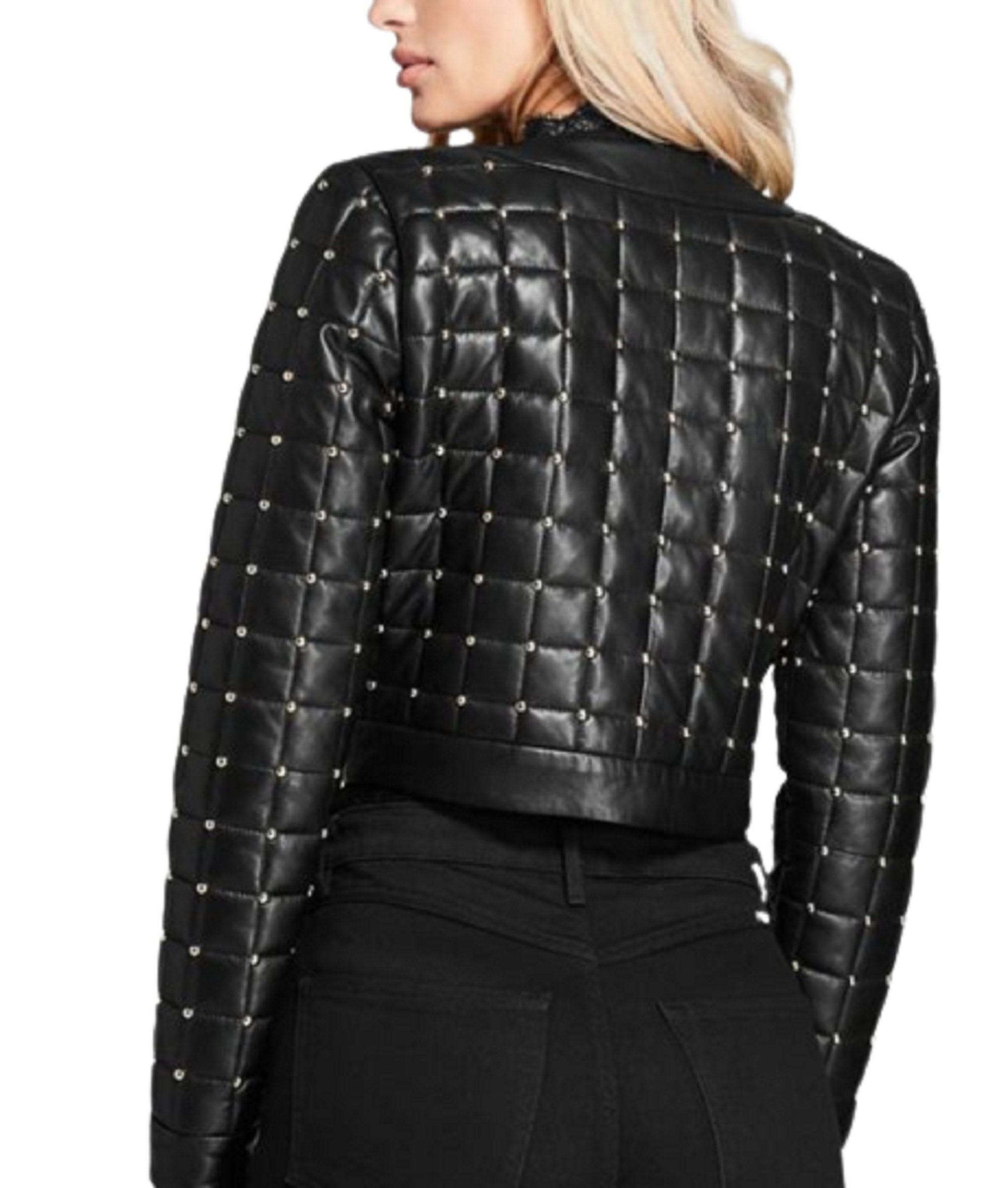 Veste Courte Noire à Pics Punk - Taille M - Style Gothique Pastel Métal