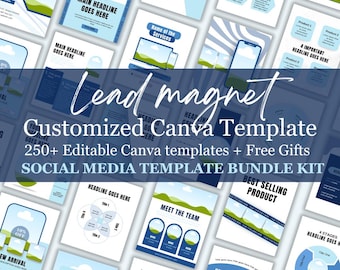 250+ Canva Customized Templates Bundle | Instagram Posts, Carousels, Stories | Lead Magnet editable templates