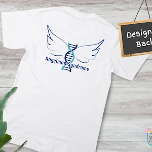 Adult Angelman Wings with Gene Awareness T-Shirt, Unisex Tee for Angelman Syndrome Support,  Genetic Design, Gene Tee, Chromosome