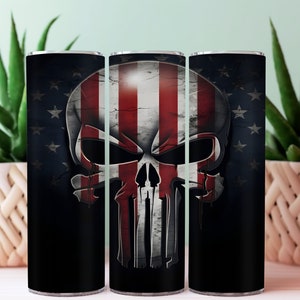 Punisher Bundle 20 oz Skinny Tumbler Sublimation Design Digital Download PNG Instant DIGITAL ONLY, Punisher  - American Tumbler - Punisher