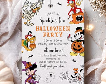 Mickey Mouse Halloween Birthday Invitation | Spooky Friends Party (Digital Download)