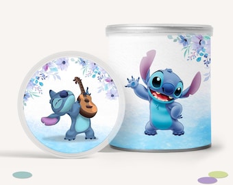 Stitch Pringles Chip Can Label, Editable Birthday Party Favors (Digital Download)