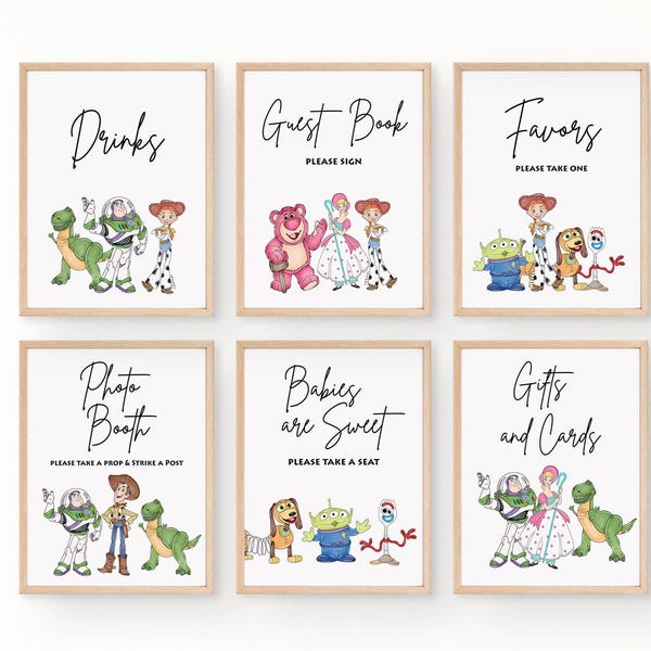 Editable Toy Story Baby Shower Signs, Minimalist Decor (Digital Download)