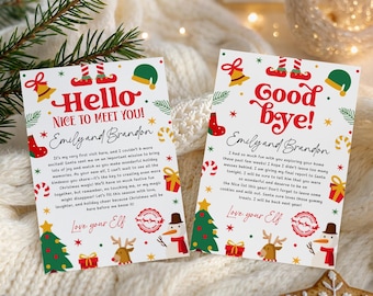 Editable Elf Arrival & Goodbye Letter, Canva Template (Digital Download)