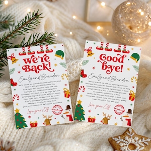 Elf Arrival and Goodbye Letter Set, Kids Christmas Printable (Canva Template)
