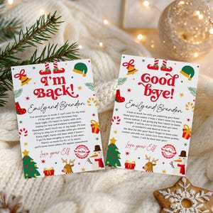 Editable Elf Arrival and Goodbye Letter Set, Canva Template (Digital Download)
