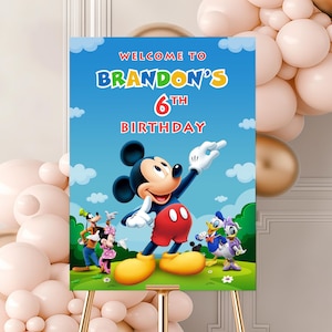 Mickey Mouse Clubhouse Welcome Sign, Club House Welcome Sign, Mickey Birthday Welcome Sign, Party Welcome Sign, Welcome Sign, B151