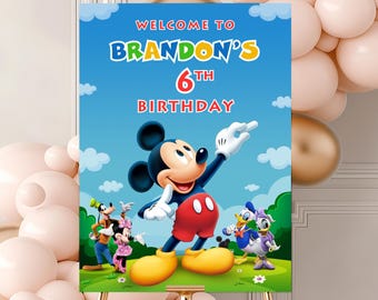Mickey Mouse Clubhouse Welcome Sign, Birthday Party Decor (Digital Download)
