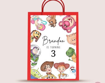 Editable Toy Story Gift Bag Labels, Birthday Party Theme (CANVA, Instant Download)
