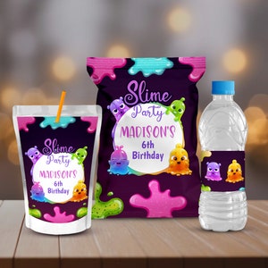 Slime Party Kit, Slime Birthday Decoration, Printables Chip bag, Water Bottle, Caprisun Labels, Party Favors, Cute Toy Slime Decor, B038