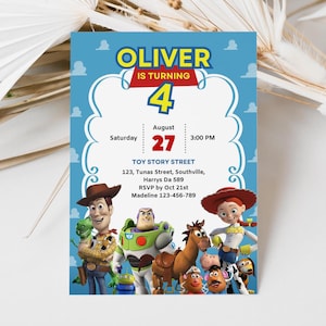 Toy Story Birthday Invitation Birthday Party Invitation Template Birthday Editable Canva DIY Birthday Invitation Digital Download, B134