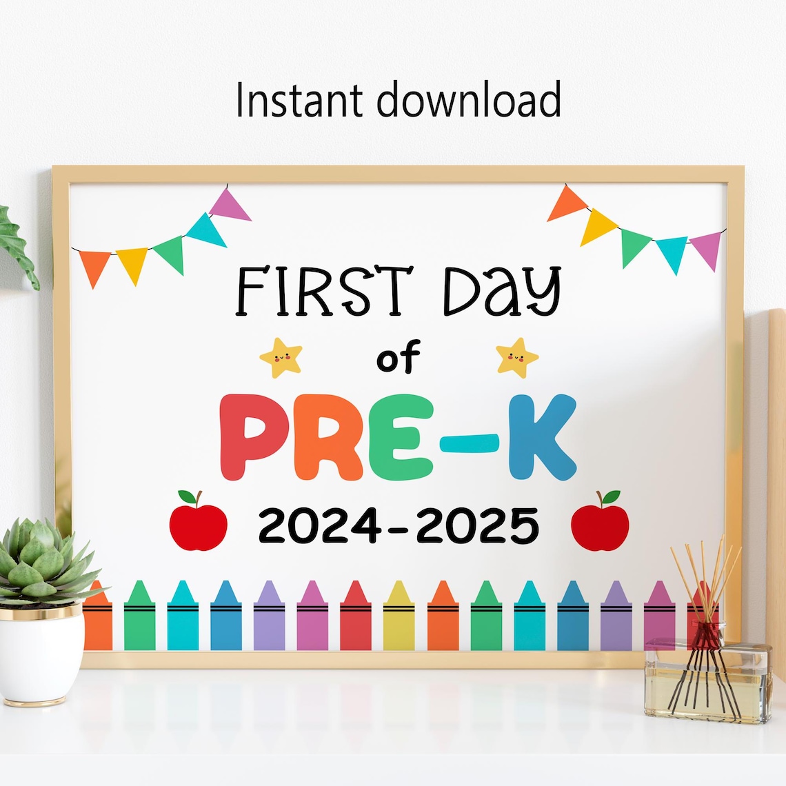 First Day of PREK School SIGN, Printable PRE-K Sign, 1st Day of Prek ...