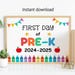First Day of PREK School SIGN, Printable PRE-K Sign, 1st Day of Prek ...