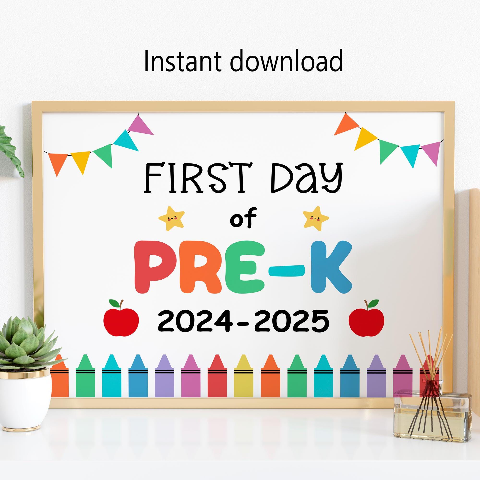 First Day of PREK School SIGN, Printable PRE-K Sign, 1st Day of Prek ...