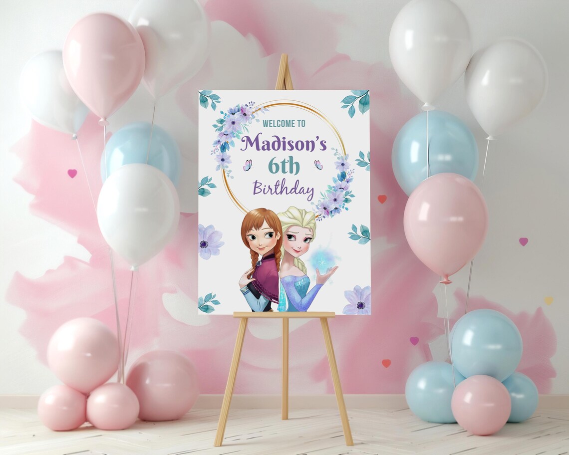 Frozen Welcome Sign Frozen Party Signs Frozen Birthday Sign Elsa Party ...